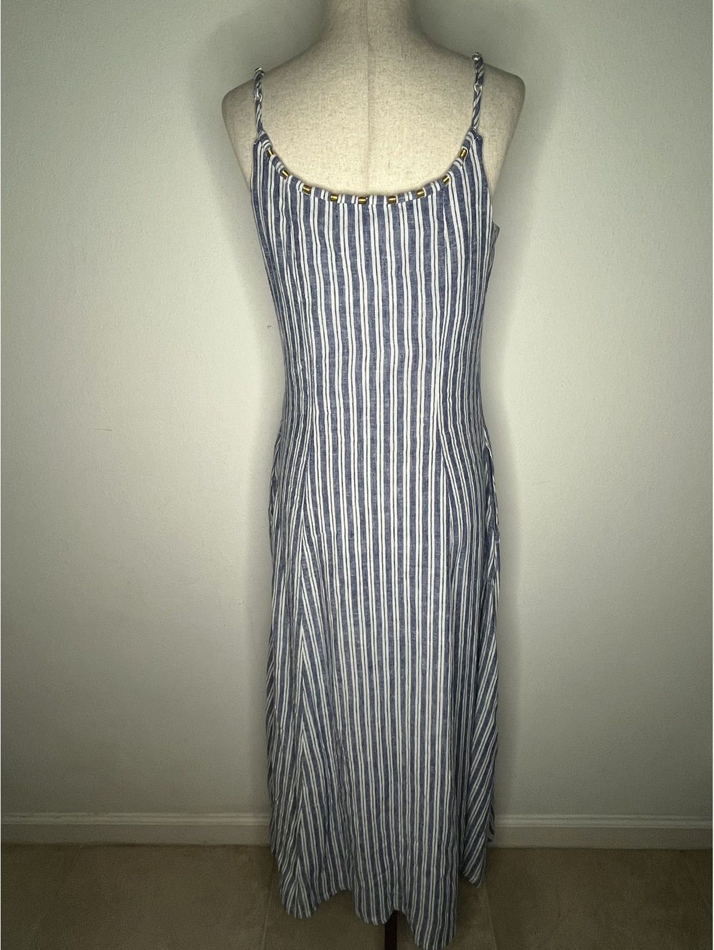 NWOT Calypso Women's Blue/White Striped Dress Size XS - Picture 7 of 9